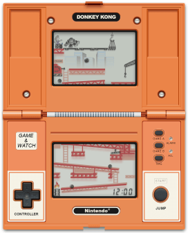 A rendering of the Donkey Kong video game.