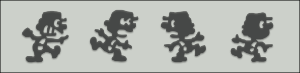 A sample of some of the icon font characters depicting Mario.